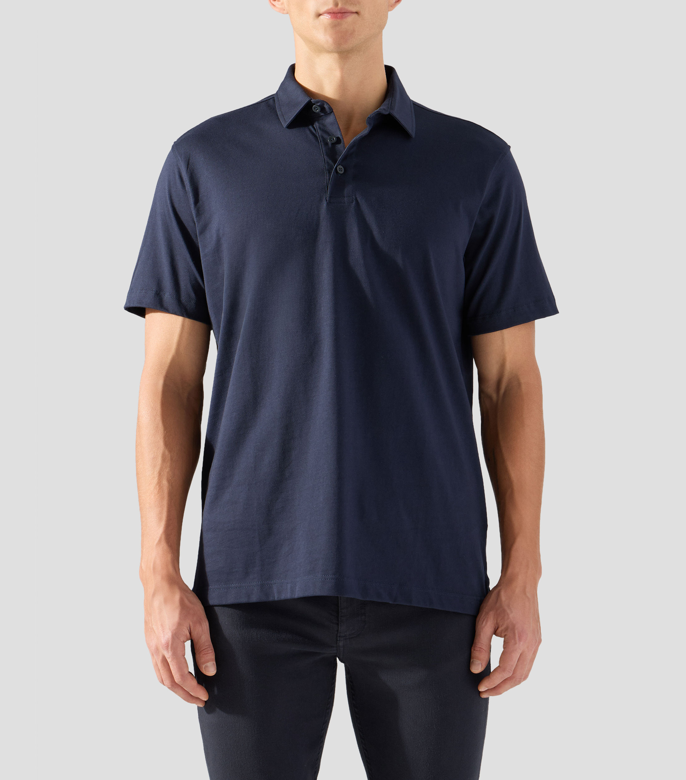 Playera tipo polo con manga corta lisa Hombre